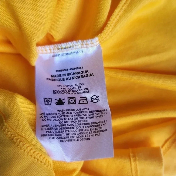 NWT NIKE DRI-FIT RUNNING WOMEN'S SHORT SLEEVE T-SHIRT Gold Yellow Pink Top XS - Picture 3 of 9